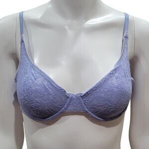 Vntg 90s Bestform 6439 Lace Bra Sz 34C Lavender Purple Sheer Romantic Feminine